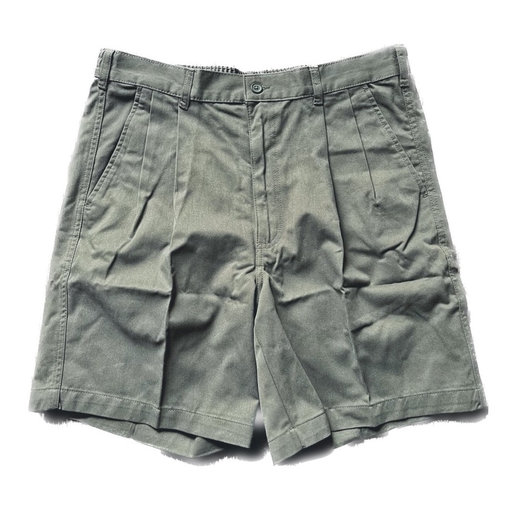 JOHN BLAIR Size 36 Men’s Classic Pleated Olive Shorts w/Pockets NEW